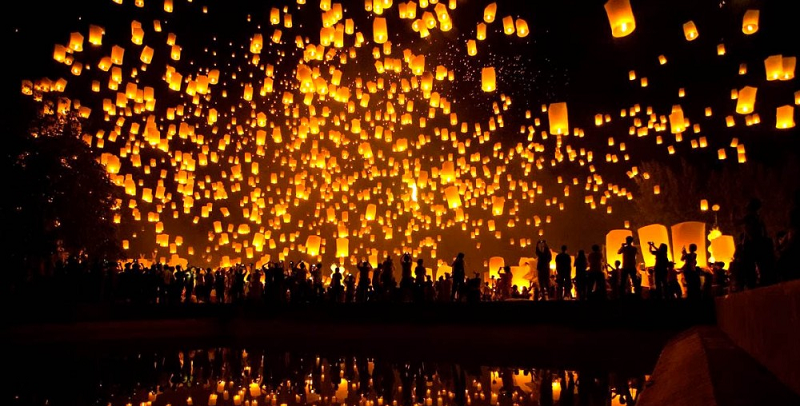 View across Florence rooftops and river during golden hour