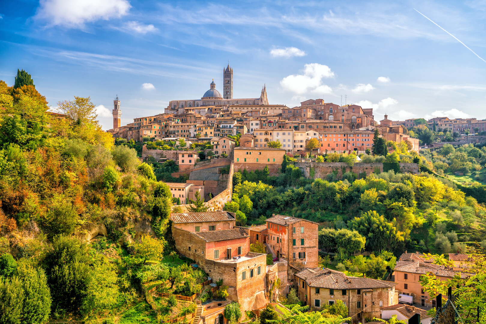 Siena skyline with terracotta rooftops
