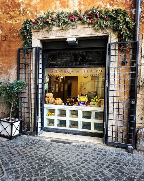 Colorful gelato display in a Rome gelateria